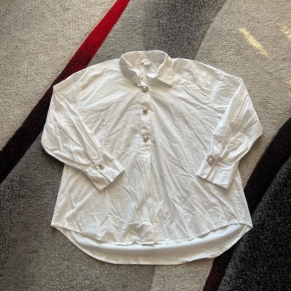 Jason Wu Button Front Minimal Elegance Shirt - Picture 1 of 4